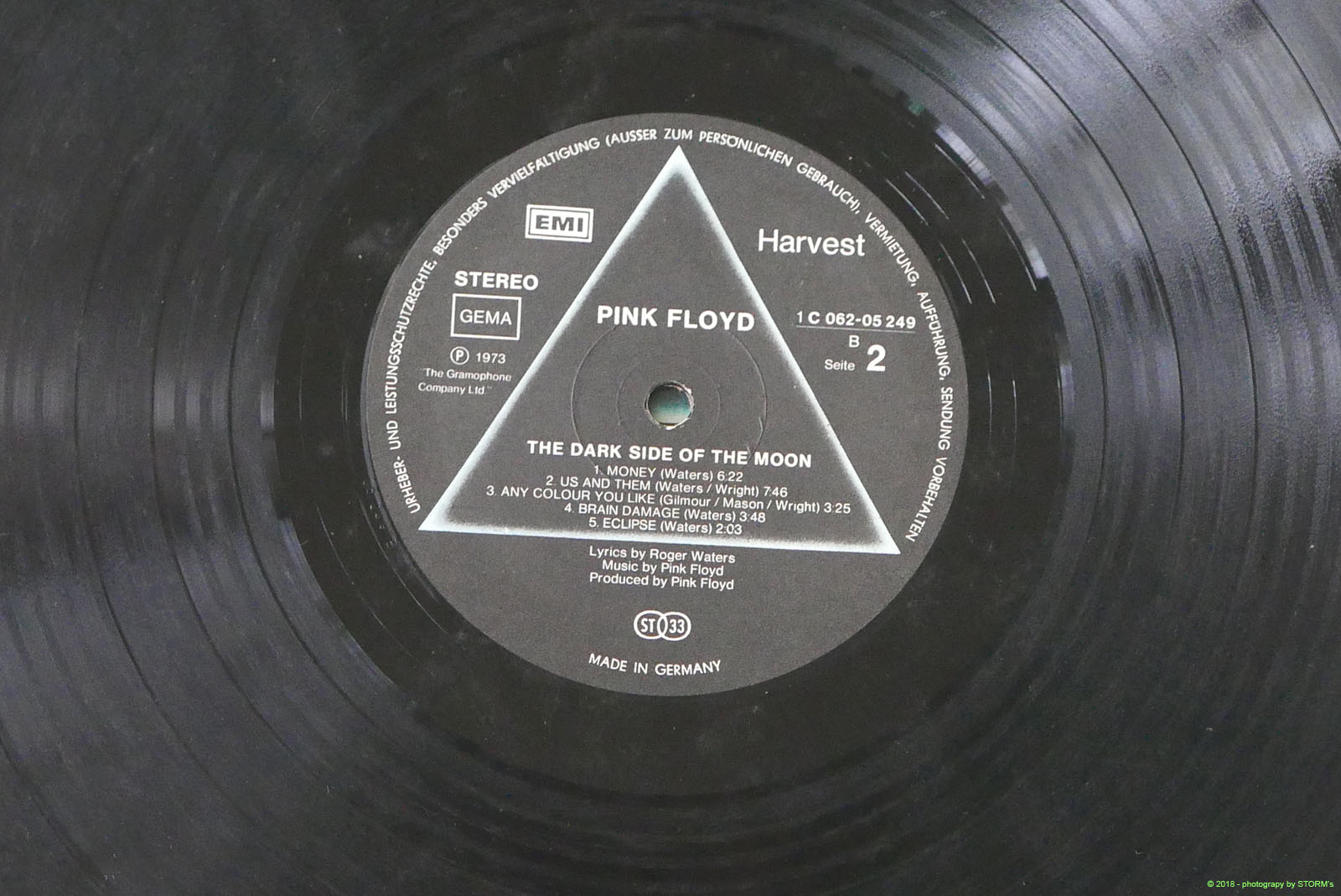 Pink Floyd Vinyl record from 1973, The Dark Side of the Moon, an 50 years old for diamant coating, original first German pressing